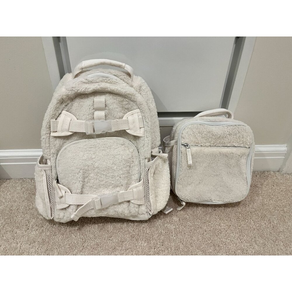 NWOT Pottery Barn Kids Mackenzie‎ Natural Sherpa Small Backpack & Lunch Box